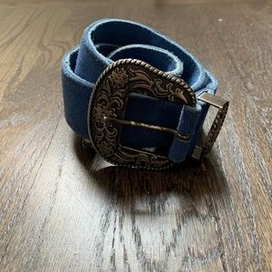 Blue Suede Western Belt